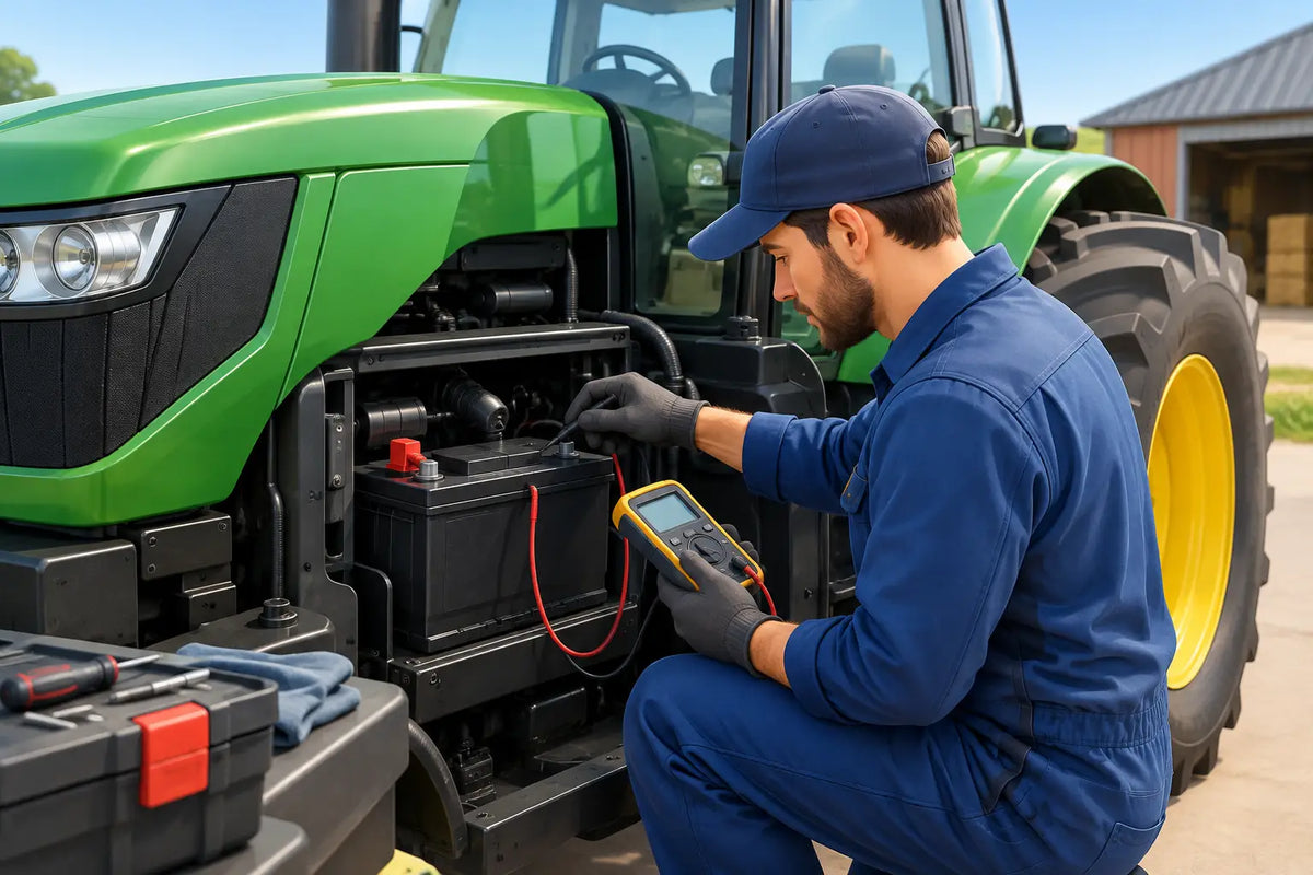 Tester la batterie d’un tracteur diesel