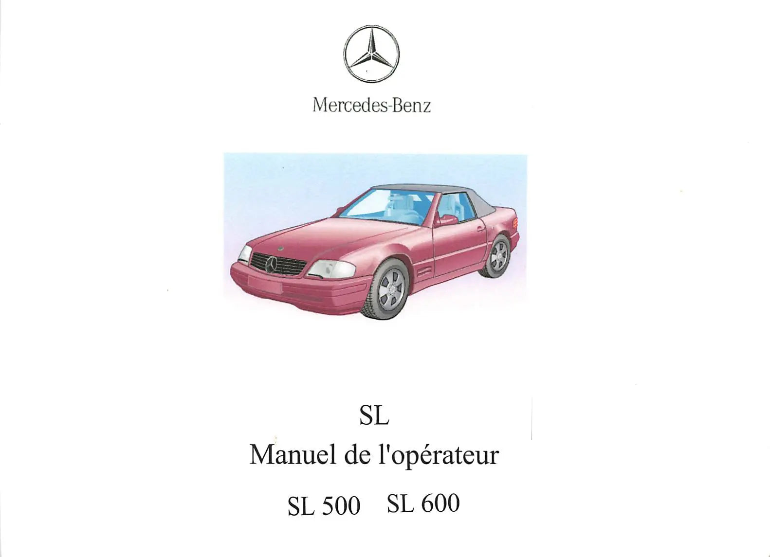 MERCEDES SL 500 / SL 600 / R129 (2001) Manuel utilisateur - 297 pages (Français) Nomanuals