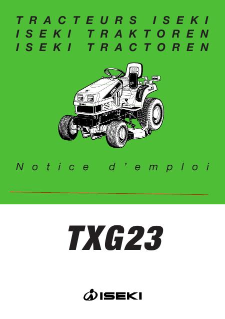 Mode d'emploi Iseki TXG23