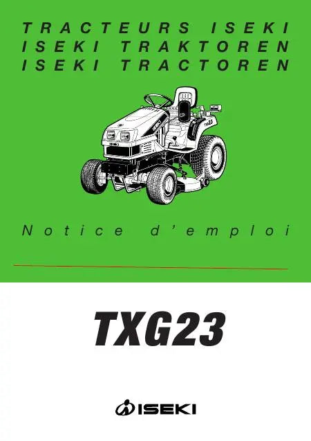 Mode d'emploi Iseki TXG23