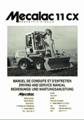 Mecalac 11 CX Manuel utilisateur
