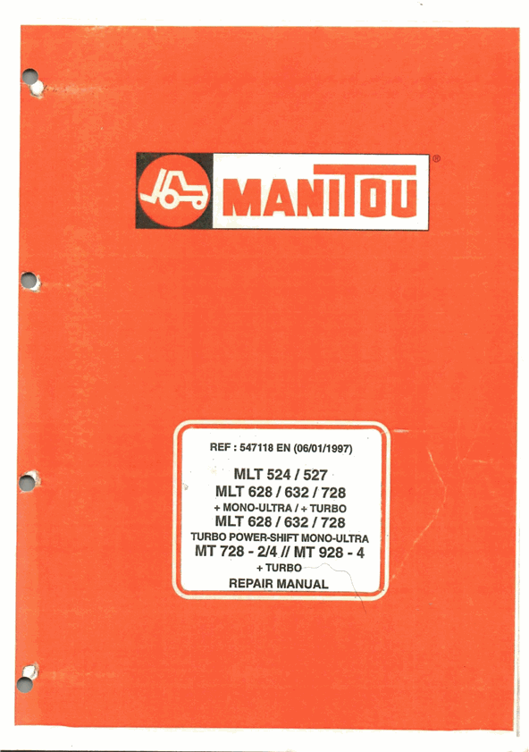 Manuel de service Manitou MLT 524
