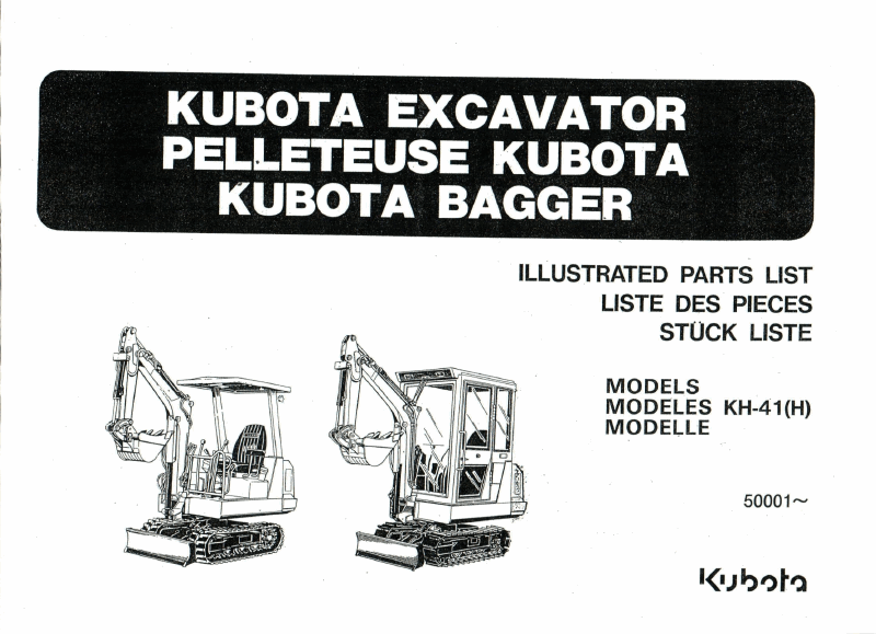 Kubota KH-41 Pièces
