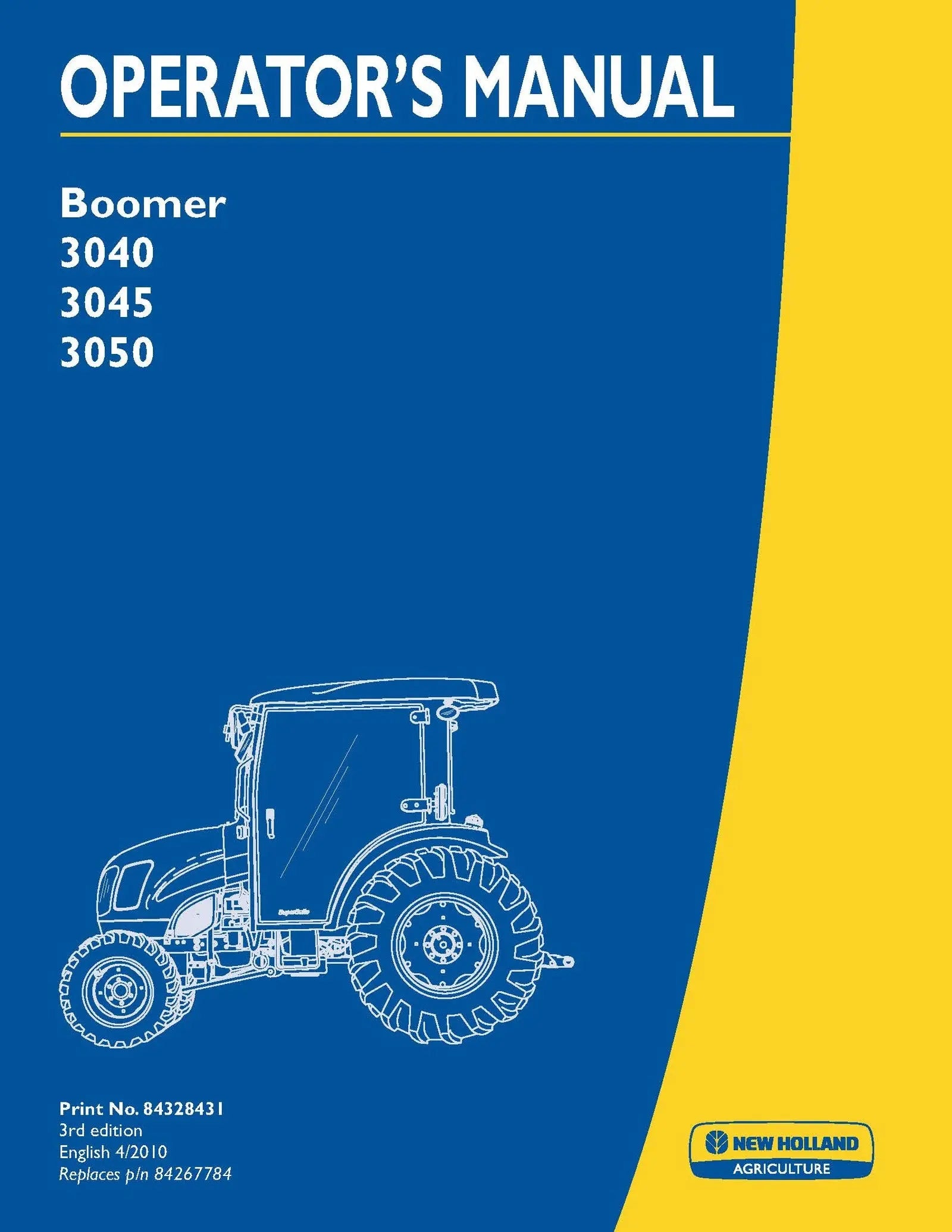 New Holland Boomer 3040 3045 3050 tractor User Manual
