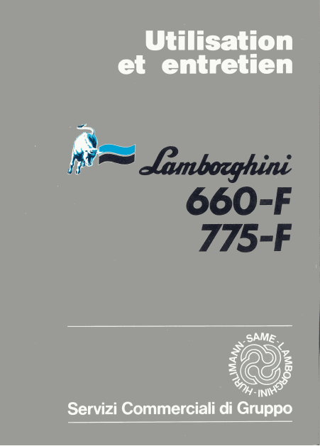 Lamborghini 660-F 775-F Manuel utilisation entretien