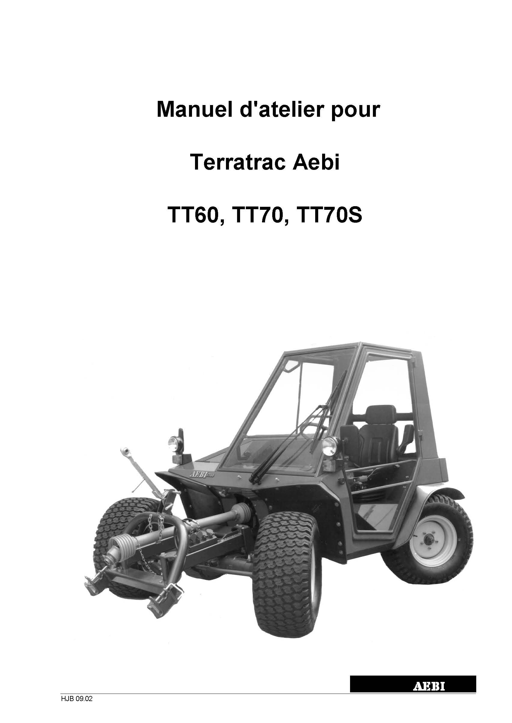 AEBI Terratrac TT70S | Pack Complet 3 Manuels | Exploitation + Atelier + Pièces | PDF