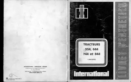 CASE IH International 554 644 744 844 - Livret d'entretien Nomanuals