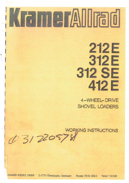 KRAMER ALLRAD 212E 312E 312SE 412E - Working Instructions (Manuel utilisateur) Nomanuals