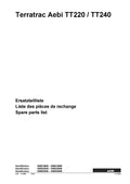 Aebi Terratrac TT220 / TT240 | Catalogue pièces de rechange | DE + FR + EN | 236 pages