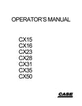CASE CX15 CX16 CX23 CX28 CX31 CX35 CX50 – Operator’s Manual | 🇪🇳 EN | 272 pages