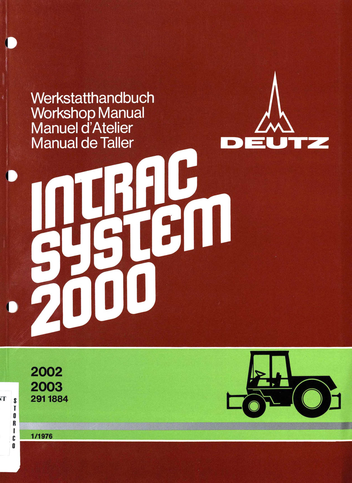 Deutz Intrac 2002 | Manuel de service multilingue DE, FR, EN, ES | PDF 150 pages