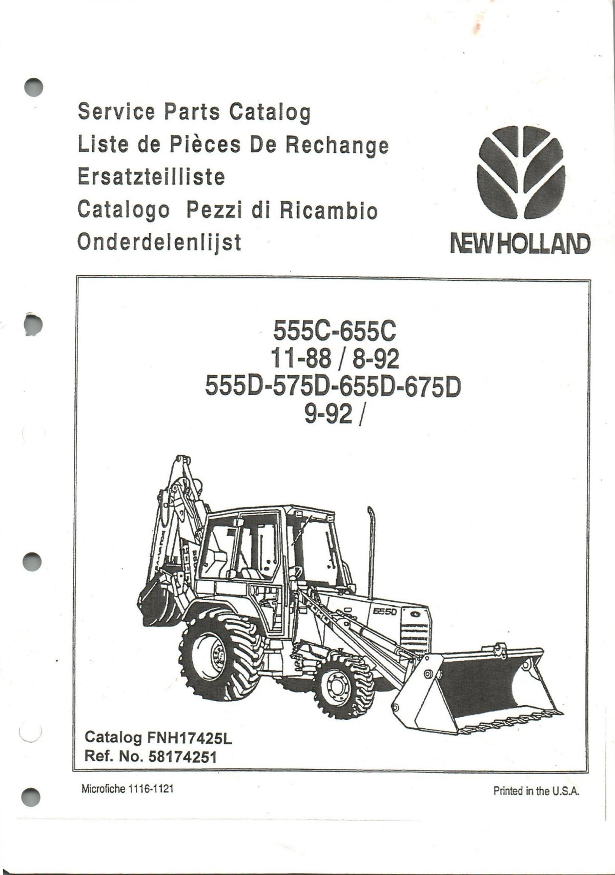 Ford 555c 655c 555d Liste des pièces de rechange EN 682 pages