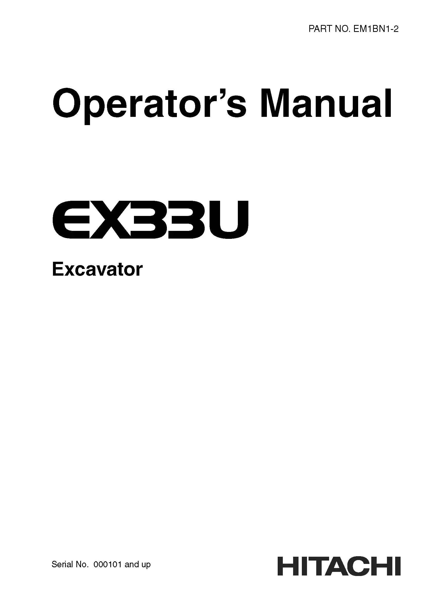 Hitachi EX33U Mini-Pelle – Manuel Utilisateur PDF | 167 pages hitachi