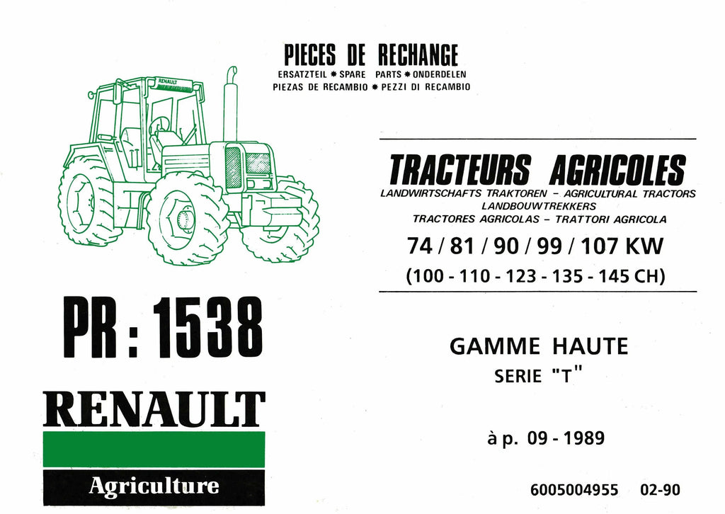 Catalogue Pièces Détachées Tracteur Renault 110-54 à 155-54 - Trilingue (DE/FR/EN) - PDF francemanuels.com