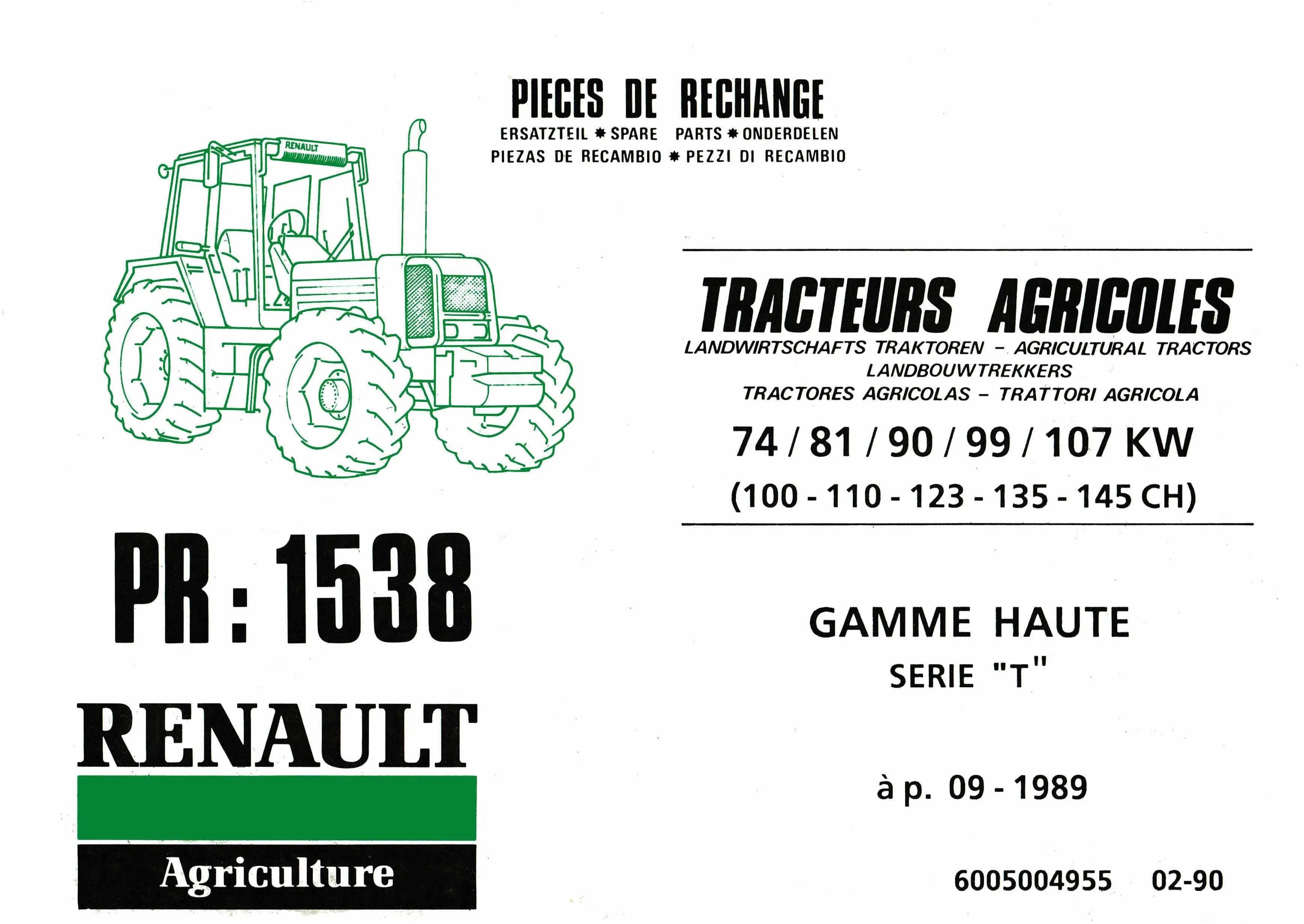 Catalogue Pièces Détachées Tracteur Renault 110-54 à 155-54 - Trilingue (DE/FR/EN) - PDF francemanuels.com
