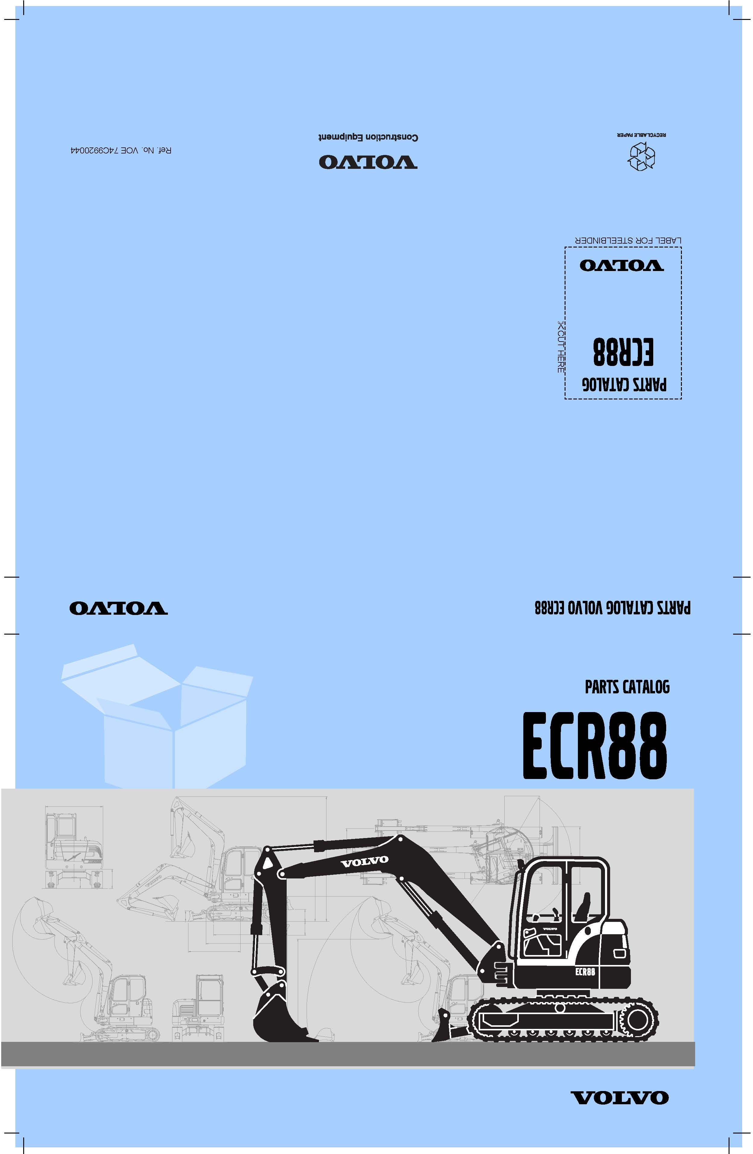 VOLVO ECR88 | Catalogue de pièces de rechange | 5 langues EN FR DE ES KO | 520 pages