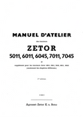 Manuel d'atelier Zetor 5011 6011 7011 6045 7045 — 222 pages en français francemanuels.com