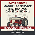 Couverture du manuel de service David Brown traduit en français