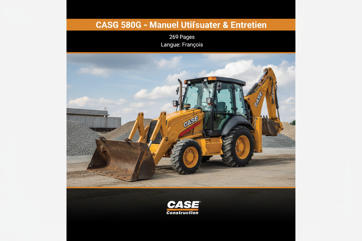 CASE 580G Tractopelle – Manuel Utilisateur & Entretien PDF | 269 pages