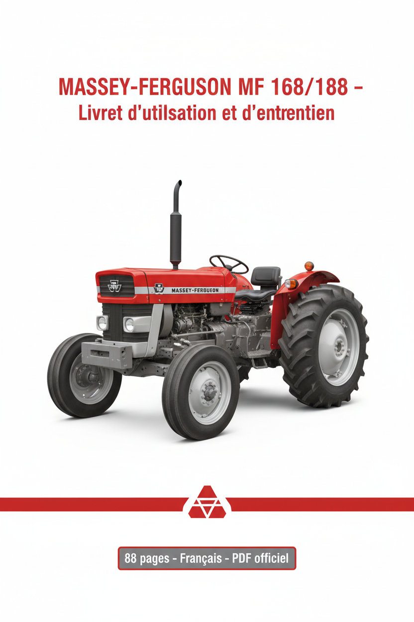 Massey-Ferguson MF 188 – Livret d'utilisation et d'entretien Français 88 pages PDF