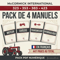 Pack de 4 manuels McCormick International 323 353 383 423